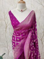 Soft Tussar With Diamond Design - Image 10