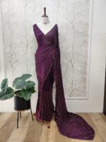 Georgette with cut beads work single shade - Image 31