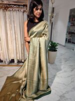 Georgette Banarasi With Golden Zari - Image 29
