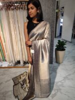 Georgette Banarasi With Golden Zari - Image 5