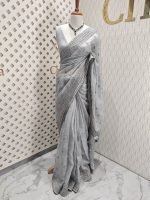 kota silk with faux mirror on the boarder and the saree - Image 5