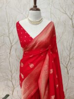Soft Tussar With Temple Buttas Design - Image 49