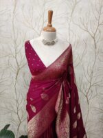 Soft Tussar With Temple Buttas Design - Image 57