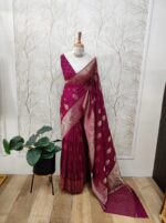 Soft Tussar With Temple Buttas Design - Image 60