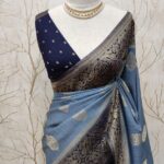 Soft Tussar With Temple Buttas Design