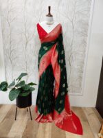 Soft Tussar With Temple Buttas Design - Image 6