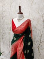 Soft Tussar With Temple Buttas Design - Image 7