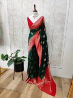 Soft Tussar With Temple Buttas Design - Image 8