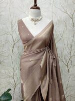 Soft Tussar With Temple Buttas Design - Image 11