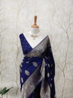 Soft Tussar With Temple Buttas Design - Image 17