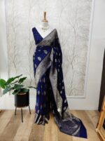 Soft Tussar With Temple Buttas Design - Image 18