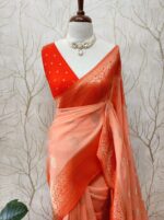 Soft Tussar With Temple Buttas Design - Image 33