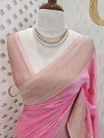 Georgette Banarasi With Feather Design - Image 38