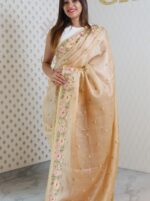 Kota Silk With Pearl Like Flower Embroidery - Image 4