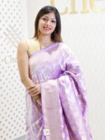 Banarasi kattan silk with flower and branches - Image 6