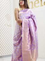 Banarasi kattan silk with flower and branches - Image 4