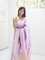 Banarasi kattan silk with flower and branches - Image 7