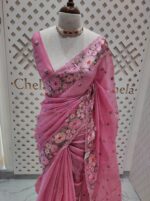 Kota Silk With Pearl Like Flower Embroidery - Image 10