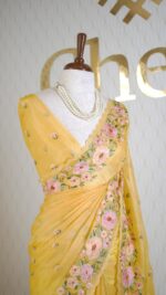 Kota Silk With Pearl Like Flower Embroidery - Image 6