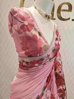 Organza With Lotus Flowers And Thread Work On The Body - Image 22