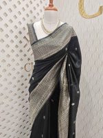 Tussar banarasi with rose gold zari - Image 25