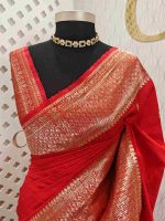Tussar banarasi with rose gold zari - Image 31