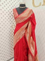 Tussar banarasi with rose gold zari - Image 30
