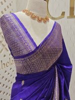 Tussar banarasi with rose gold zari - Image 4