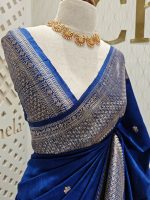 Tussar banarasi with rose gold zari - Image 12