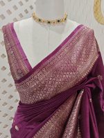 Tussar banarasi with rose gold zari - Image 21