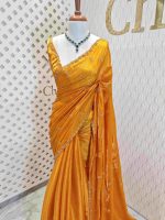 Satin organza with stone work - Image 5