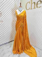 Satin organza with stone work - Image 7