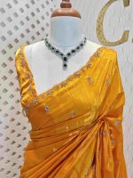 Satin organza with stone work - Image 8