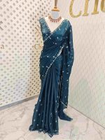 Satin organza with stone work - Image 3