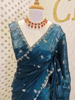 Satin organza with stone work - Image 2