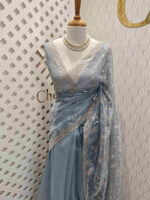 Tissue Organza either golden embroidery - Image 4
