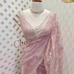 Tissue Organza either golden embroidery