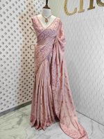 Tussar silk with self color embroidery - Image 7