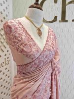 Tussar silk with self color embroidery - Image 8