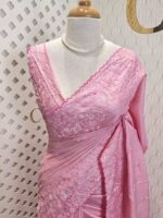 Tussar silk with self color embroidery - Image 17