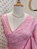 Tussar silk with self color embroidery - Image 18