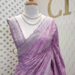 Semi tussar with manga embroidery
