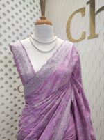 Semi tussar with manga embroidery