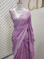 Semi tussar with manga embroidery - Image 4