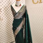Tussar banarasi with rose gold zari