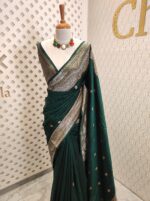Tussar banarasi with rose gold zari