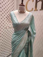 Tussar silk with thread embroider and mukeish work - Image 20