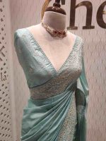 Tussar silk with thread embroider and mukeish work - Image 18