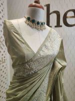 Tussar silk with thread embroider and mukeish work - Image 24