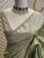 Tussar silk with thread embroider and mukeish work - Image 23
